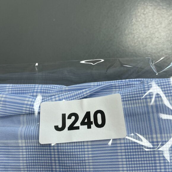 NEW Kirkland Signature Men's XL Blue Plaid Long Sleeve Dress Shirt - Picture 7 of 7